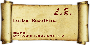 Leiter Rudolfina névjegykártya